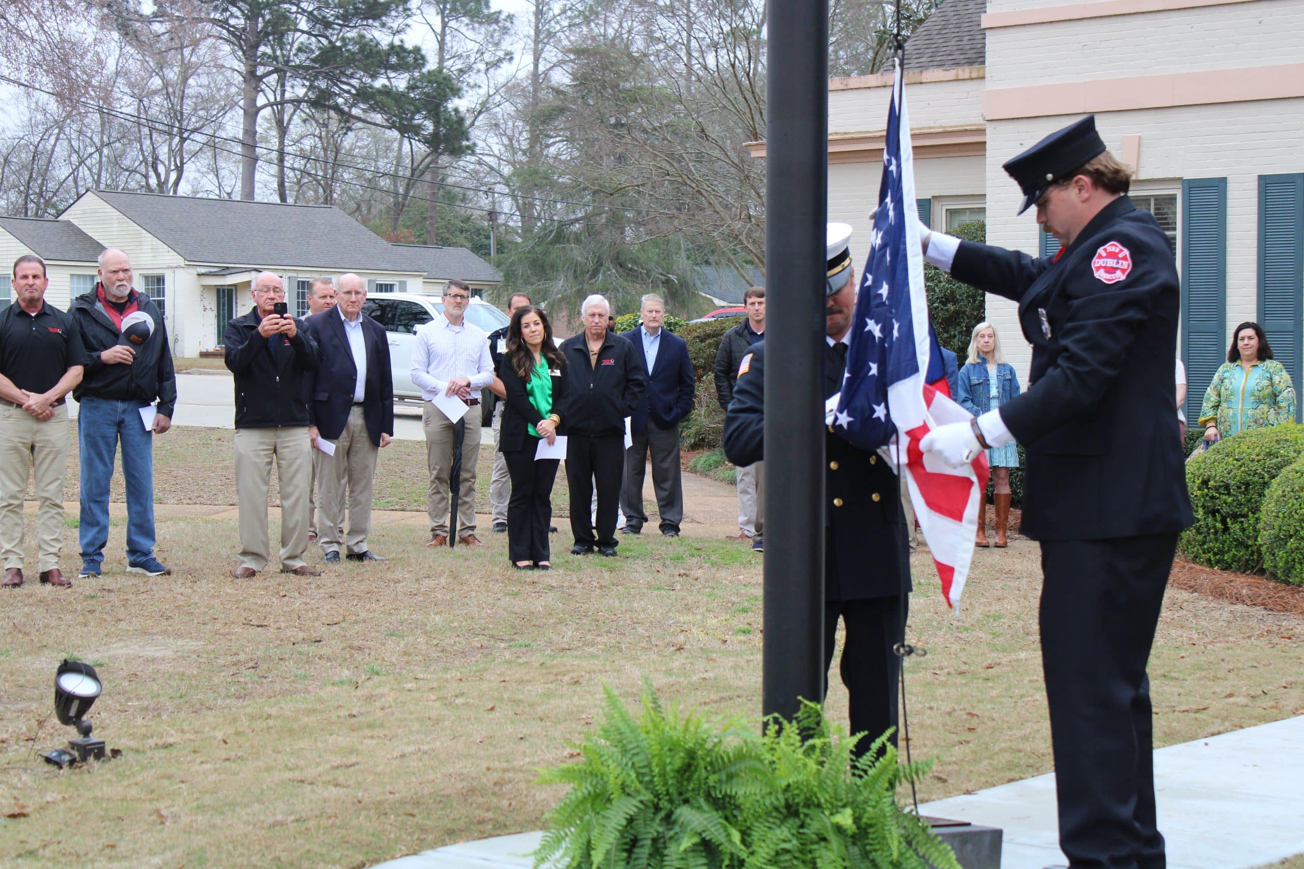 New chamber of commerce flagpole dedicated to local business founder